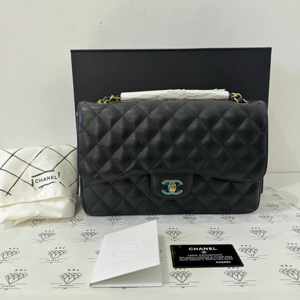 [PRE LOVED] Chanel Classic Jumbo Double Flap in Black Caviar GHW (Series 23)