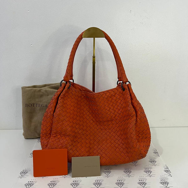 [PRE LOVED] Bottega Veneta Intrecciato Hobo Bag in Orange