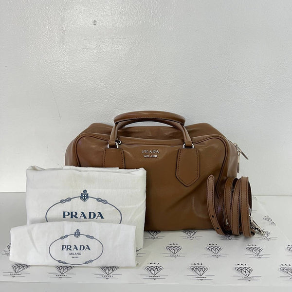[PRE LOVED] Prada 1BB09 Medium Handbag in Canella/Turchasse Soft Calf Leather