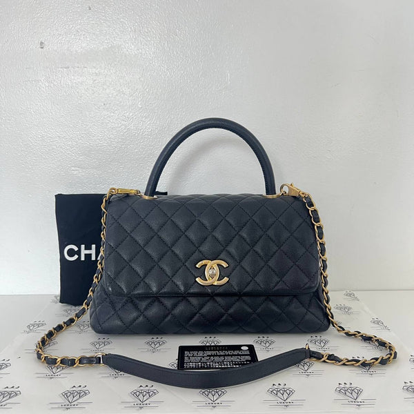 [PRE LOVED] Chanel Medium Coco Handle in Black Caviar GHW (Series 25)