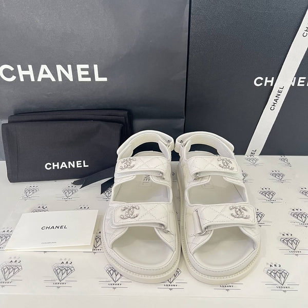 [PRE LOVED] Chanel Dad Sandals in White Size 35EU