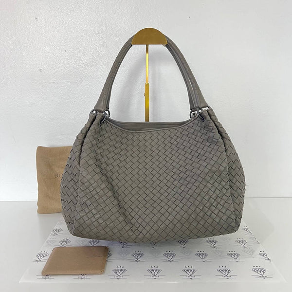 [PRE LOVED] Bottega Veneta Parachute Nappa Intrecciato Bag in Gray