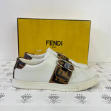 [PRE LOVED] Fendi Embossed Sneakers in White Size 36