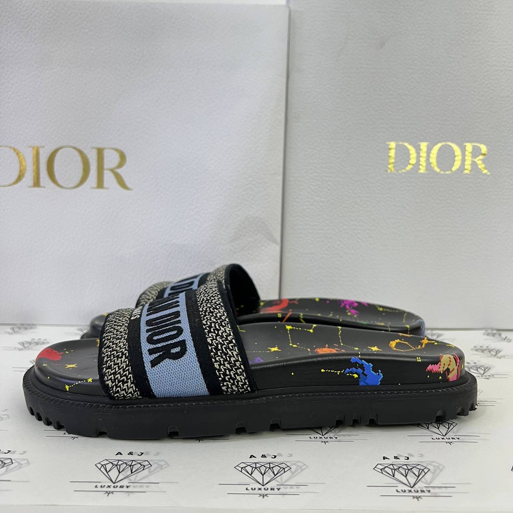 [PRE LOVED] Christian Dior Black Multicolor Platform Mules in Size 38.5EU