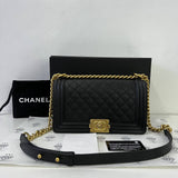 [PRE LOVED] Chanel Old Medium Boy in Black Caviar GHW (Series 29)