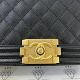 [PRE LOVED] Chanel Old Medium Boy in Black Caviar GHW (Series 29)