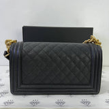 [PRE LOVED] Chanel Old Medium Boy in Black Caviar GHW (Series 29)