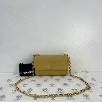 [PRE LOVED] Chanel Vintage Mini Bijoux Chain in Beige Lambskin Leather GHW (Series 3)