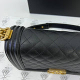 [PRE LOVED] Chanel Old Medium Boy in Black Caviar GHW (Series 29)