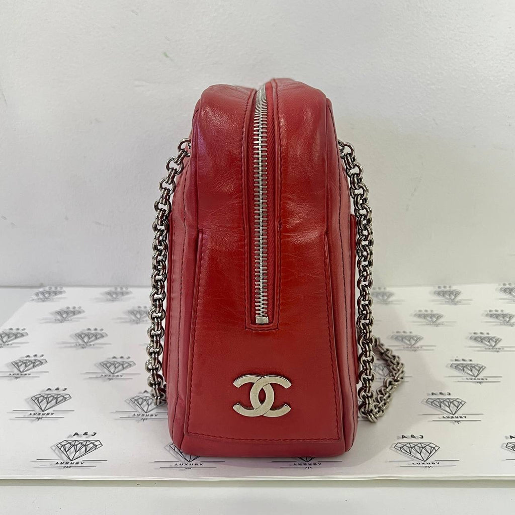 [PRE LOVED] Chanel Mademoiselle Shoulder Bag in Red Lambskin Leather SHW (Series 10)