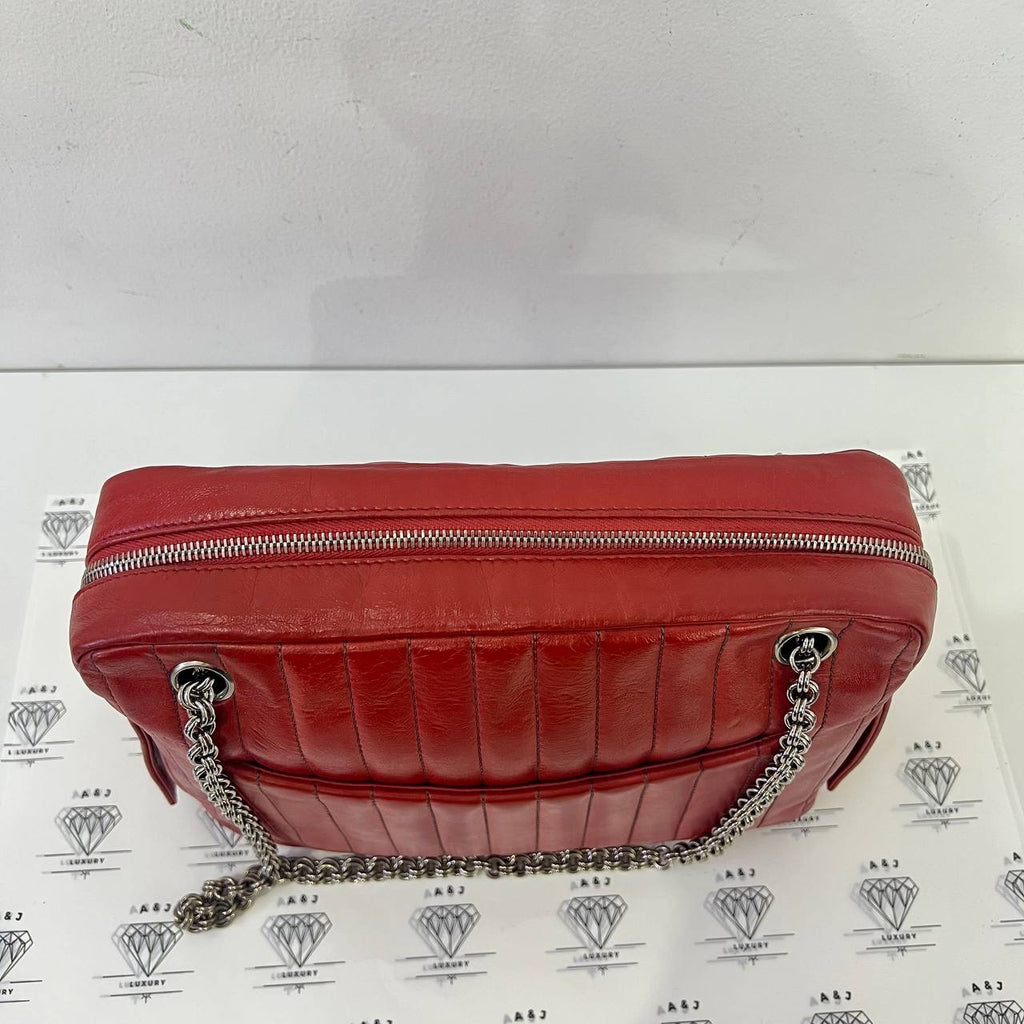 [PRE LOVED] Chanel Mademoiselle Shoulder Bag in Red Lambskin Leather SHW (Series 10)