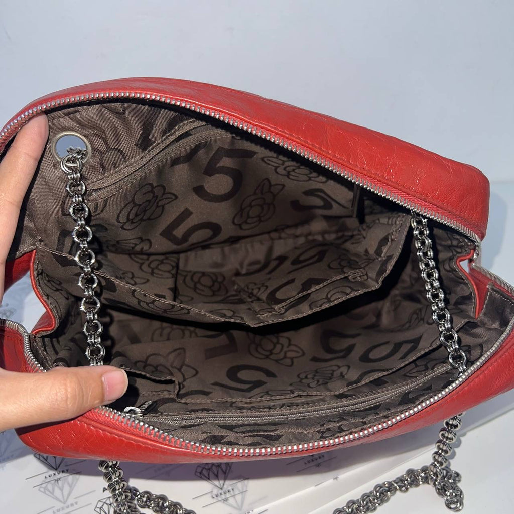 [PRE LOVED] Chanel Mademoiselle Shoulder Bag in Red Lambskin Leather SHW (Series 10)