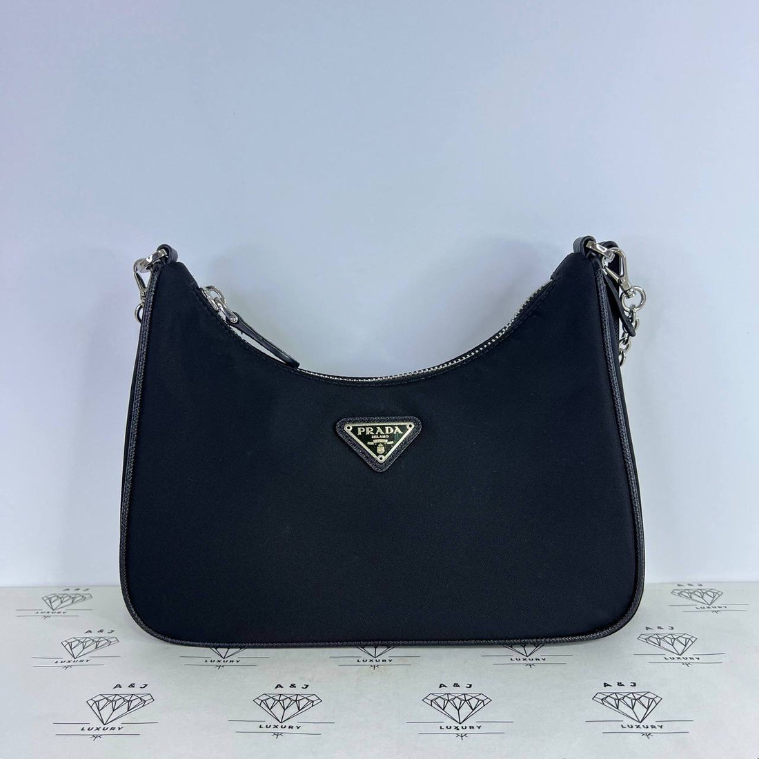 [PRE LOVED] Prada Re-edition 2005 Multi Pochette in Black Nylon SHW