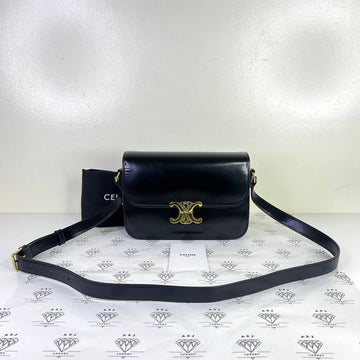 [PRE LOVED] Celine Classique Triomphe in Black Calfskin Leather GHW