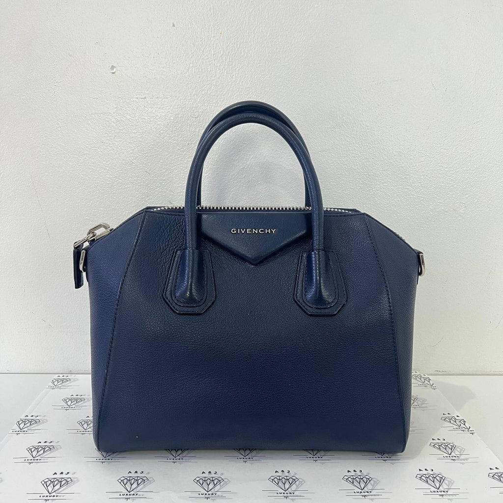 [PRE LOVED] Givenchy Small Antigona in Blue Goatskin Leather GHW