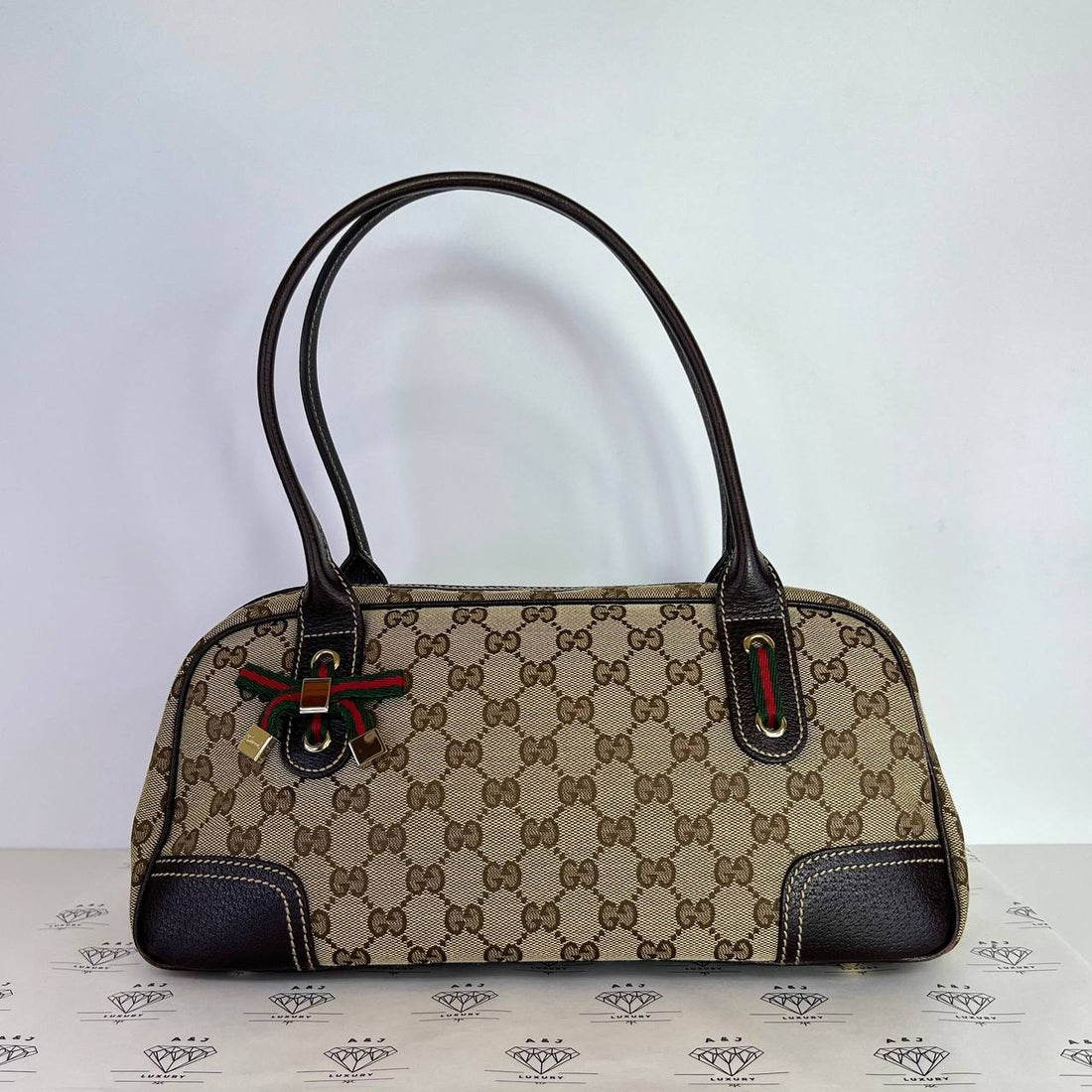 [PRE LOVED] Gucci Princy Boston Bag in GG Canvass Brown GHW