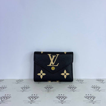 [PRE LOVED] Louis Vuitton Victorine Wallet in Black/Creme Empreinte Leather GHW (microchipped)