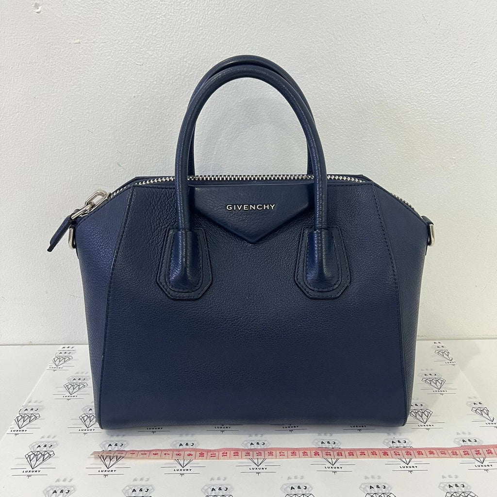 [PRE LOVED] Givenchy Small Antigona in Blue Goatskin Leather GHW