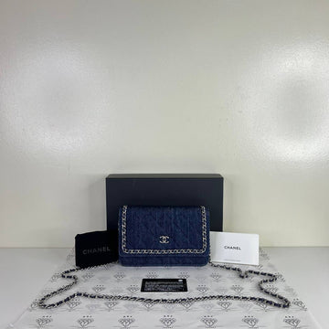 [PRE LOVED] Chanel Chain Around Wallet on Chain in Denim SHW (Series 28)