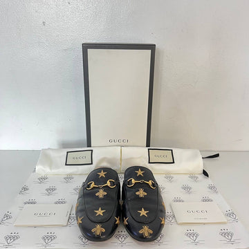 [PRE LOVED] Gucci Princetown Mules with Bee in Black Size 37EU