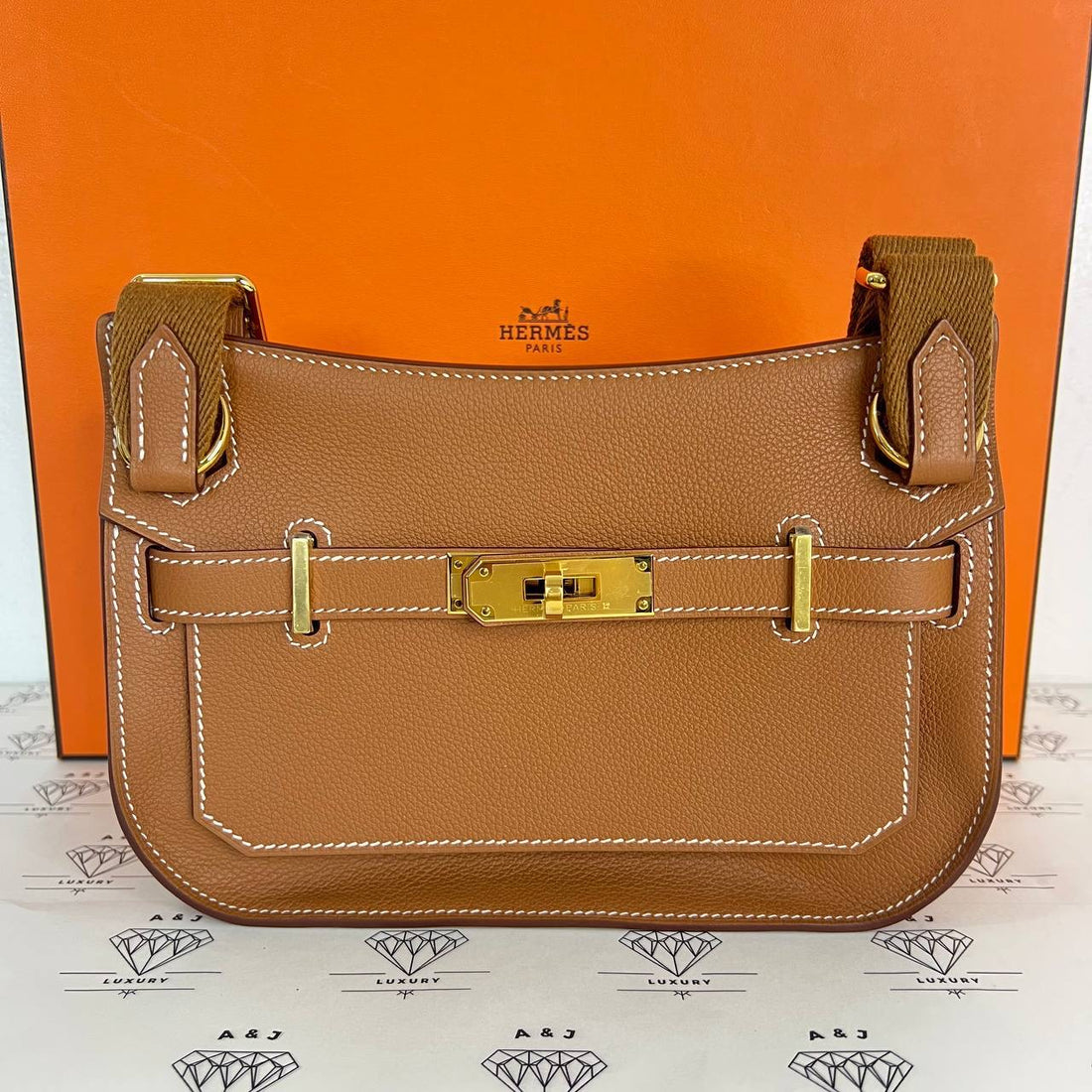 [BRAND NEW] Hermes Mini Jypsiere in Gold Evercolor Leather GHW (Stamp K - 2025)