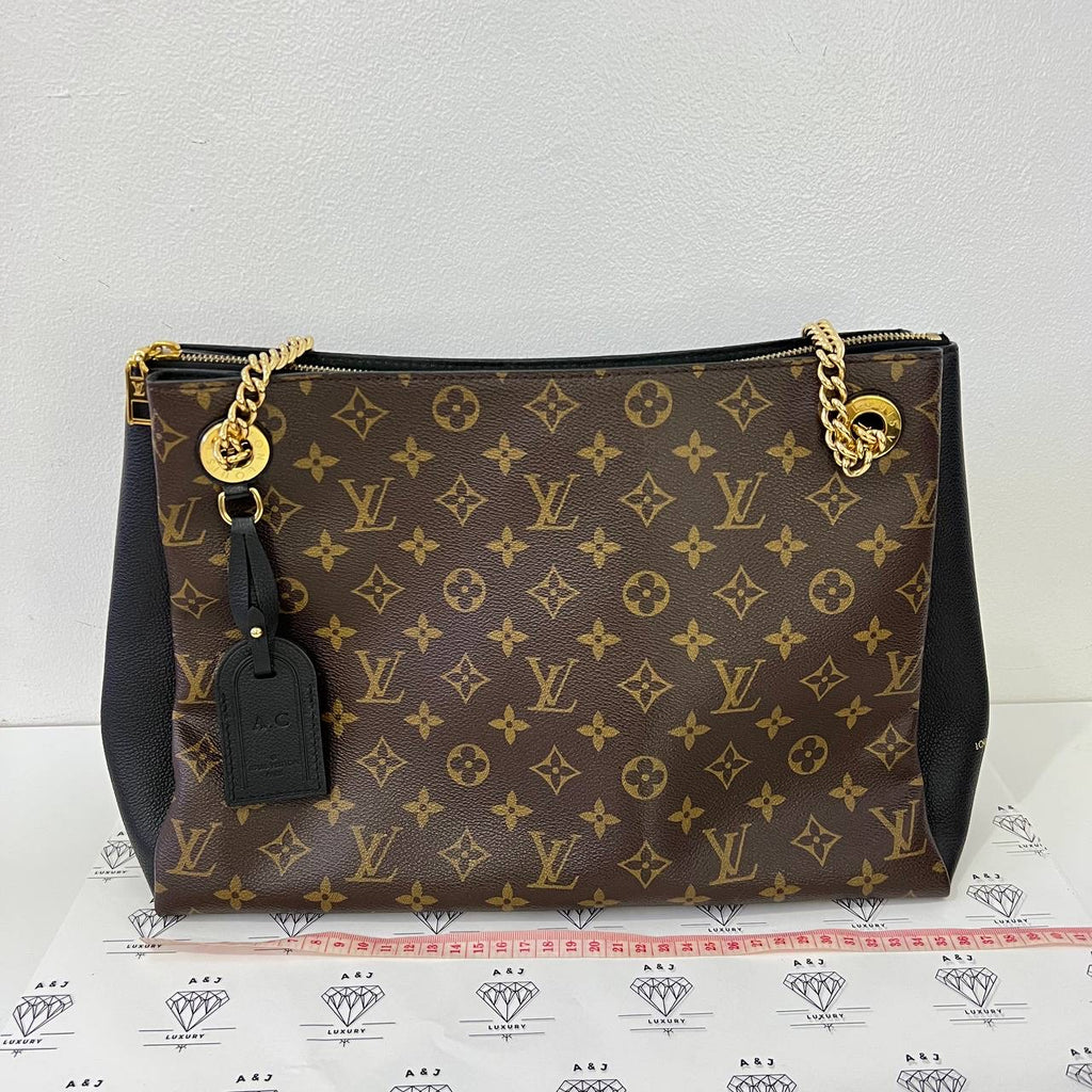 [PRE LOVED] Louis Vuitton Surenne MM in Monogram Canvass Noir interior with initials AG (DU3138)