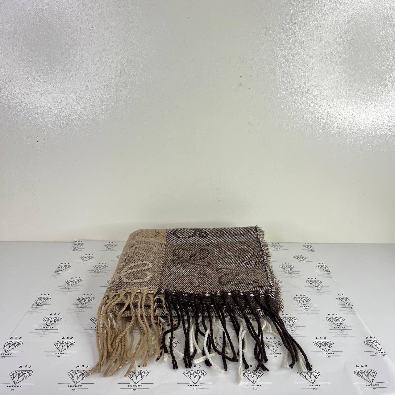 [PRE LOVED] Loewe Anagram Scarf in Brown 185x45cms