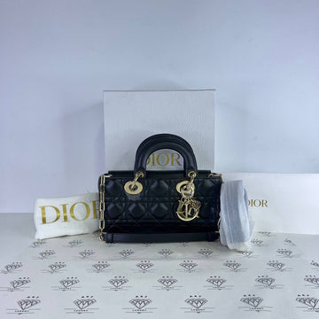 [PRE LOVED] Christian Dior Small D-Joy in Black Cannage Lambskin Leather GHW (2023)