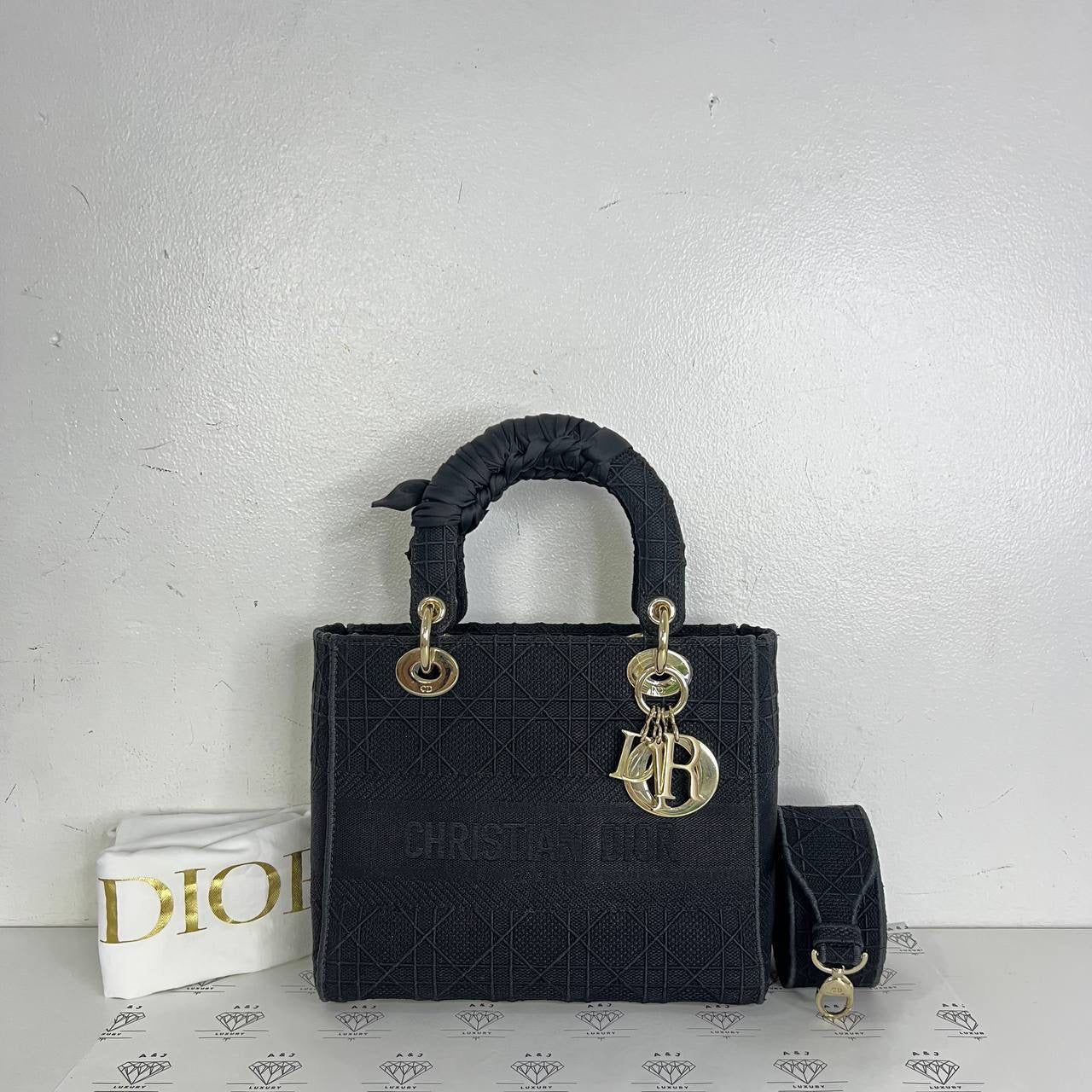 [PRE LOVED] Christian Dior Lady D Medium D-Lite in Black GHW (2019)