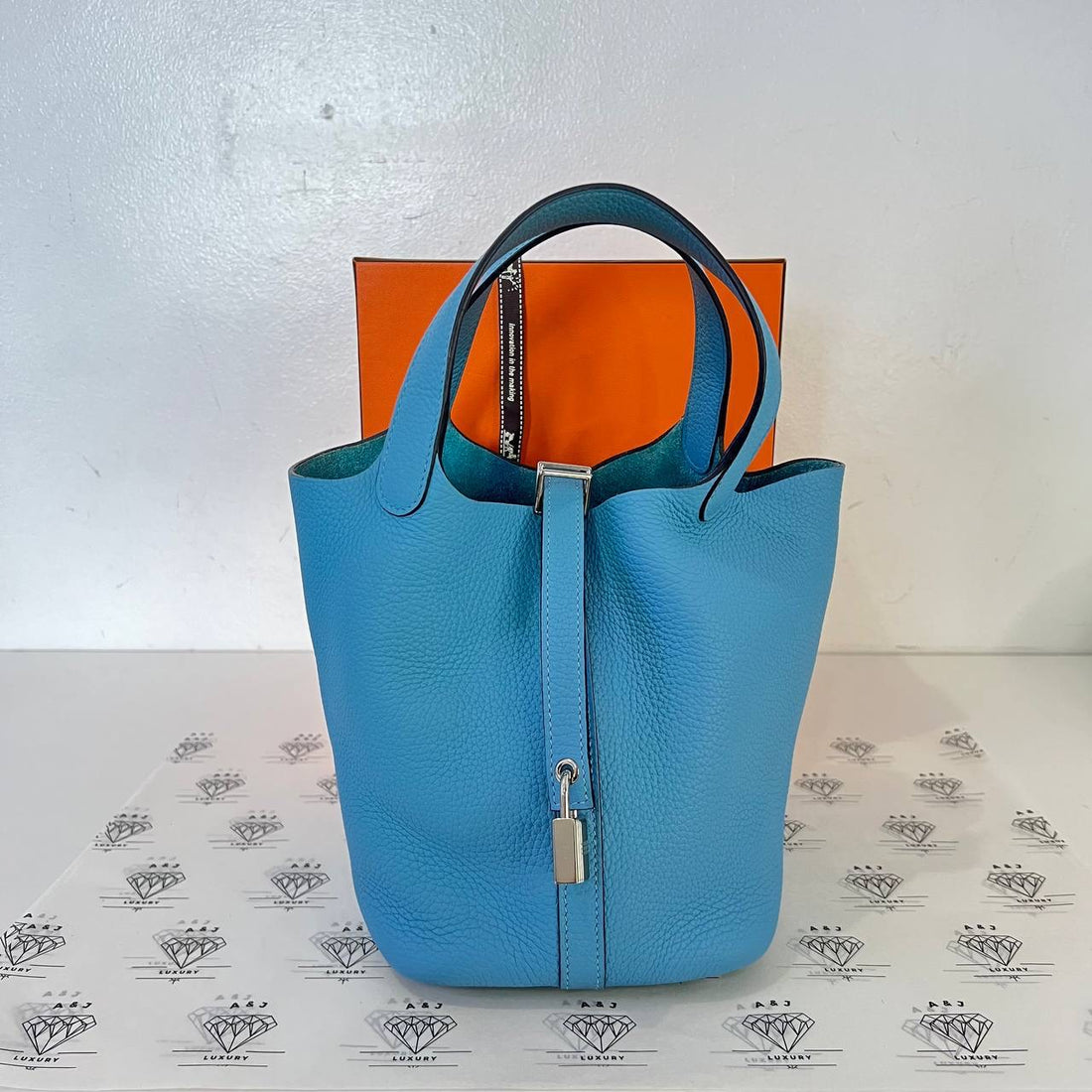 [PRE LOVED] Hermes Picotin 18 in Bleu De Norde Clemence Leather PHW (Stamp Y - 2020)