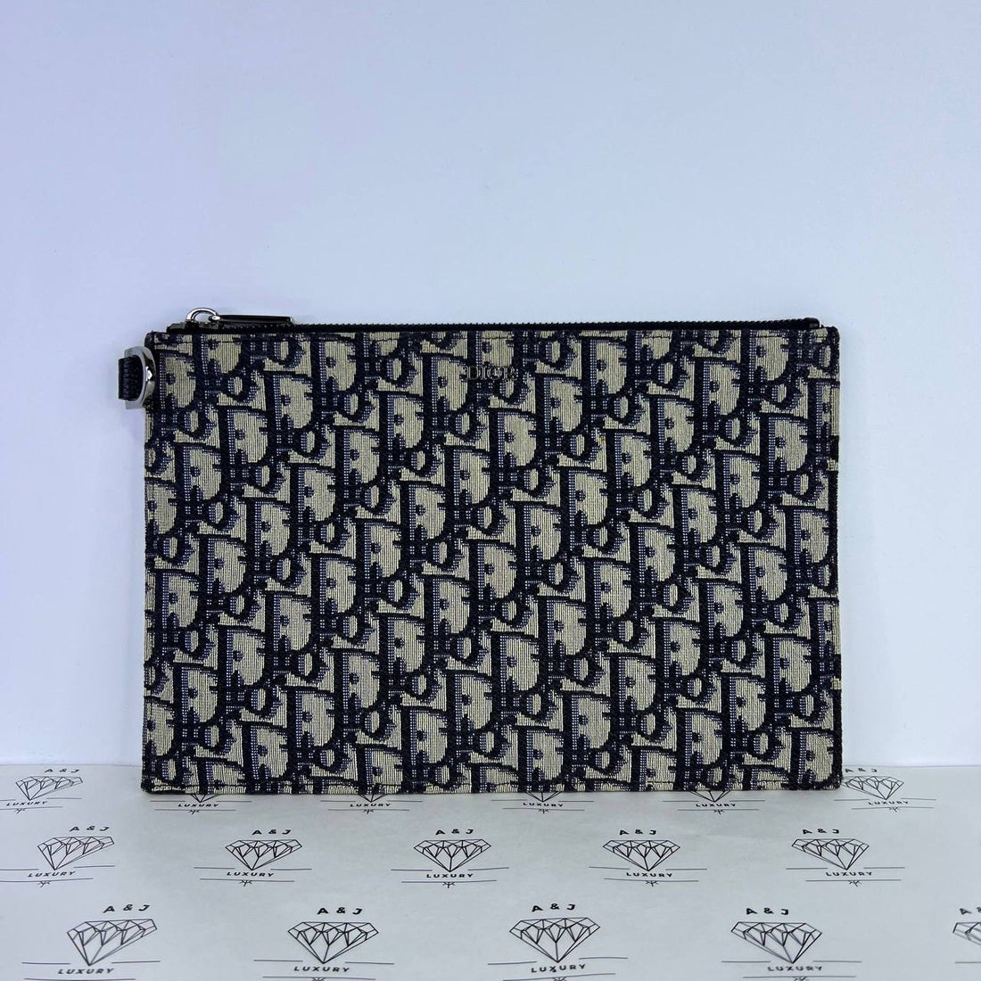 [PRE LOVED] Christian Dior A5 Pouch in Blue Oblique (2020)