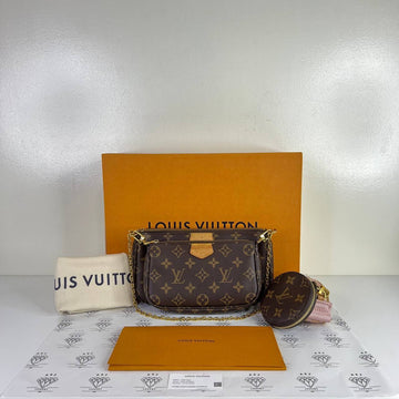 [PRE LOVED] Louis Vuitton Multi Pochette Accessoires Rose Clair Strap in Monogram Canvass (microchipped)