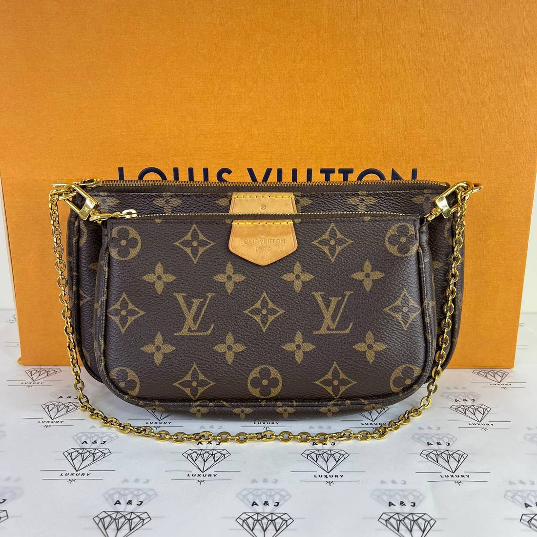 [PRE LOVED] Louis Vuitton Multi Pochette Accessoires Rose Clair Strap in Monogram Canvass (microchipped)