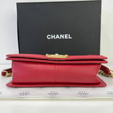 [PRE LOVED] Chanel Old Medium Boy in Red Caviar GHW (Series 24)