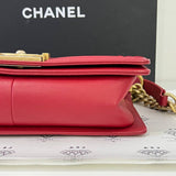 [PRE LOVED] Chanel Old Medium Boy in Red Caviar GHW (Series 24)