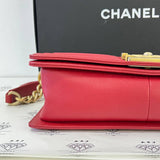 [PRE LOVED] Chanel Old Medium Boy in Red Caviar GHW (Series 24)