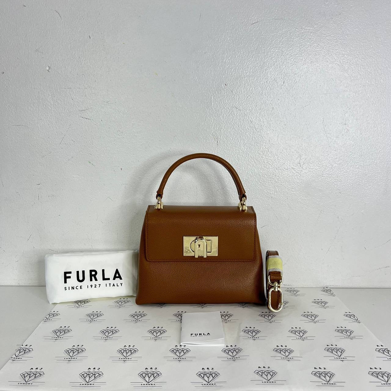 [PRE LOVED] Furla Mini 1927 Top Handle Bag in Brown GHW