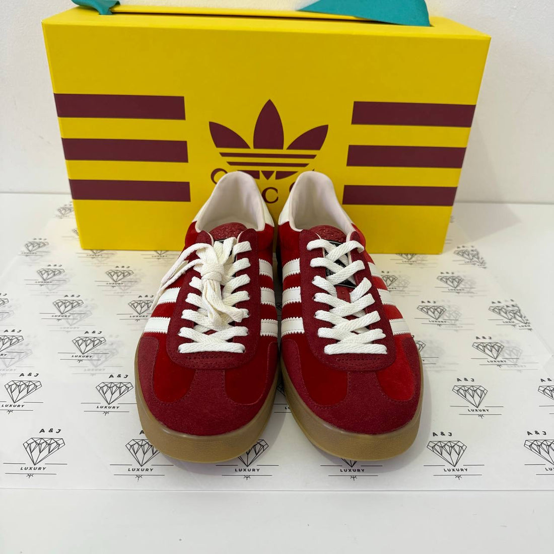 [PRE LOVED] Adidas x Gucci Gazelle Sneakers in Red Size 37.5EU