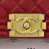 [PRE LOVED] Chanel Old Medium Boy in Red Caviar GHW (Series 24)