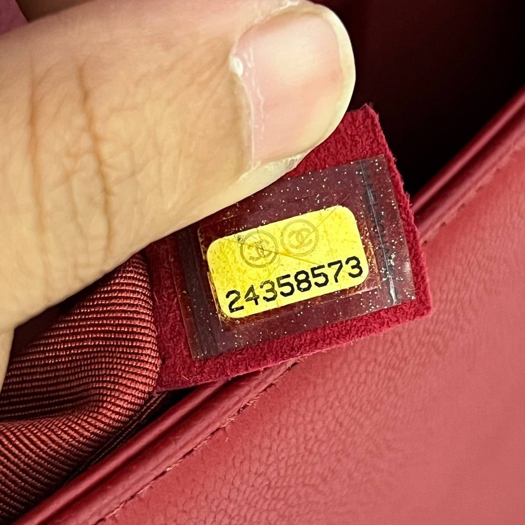 [PRE LOVED] Chanel Old Medium Boy in Red Caviar GHW (Series 24)