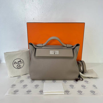 [PRE LOVED] Hermes 24/24 Size 29 in Gris Asphalt Clemence Leather PHW (Stamp D - 2019)