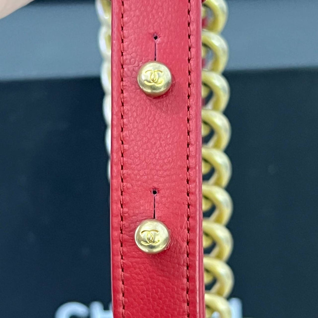 [PRE LOVED] Chanel Old Medium Boy in Red Caviar GHW (Series 24)