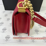 [PRE LOVED] Chanel Old Medium Boy in Red Caviar GHW (Series 24)