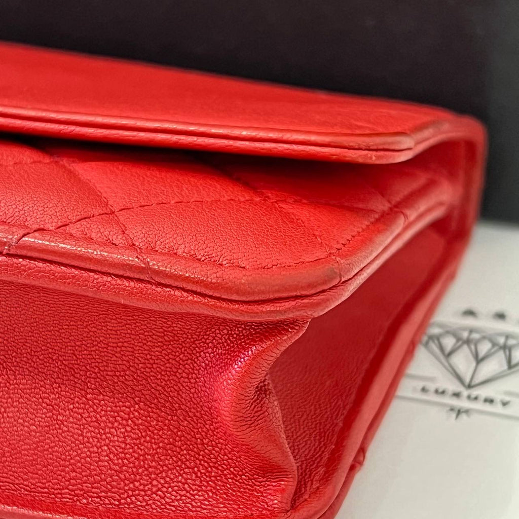 [PRE LOVED] Chanel Box Wallet on Chain in Red Caviar SHW (Series 25)