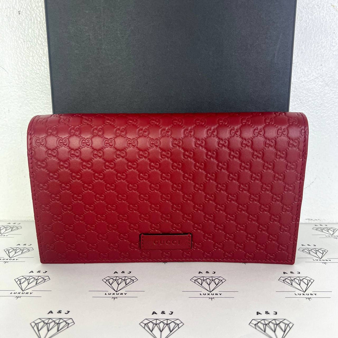 [PRE LOVED] Gucci Microguccissima Wallet on Strap in Red GHW