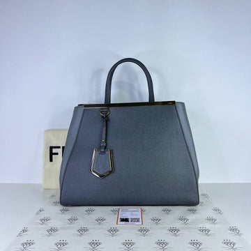 [PRE LOVED] Fendi Medium 2Jours Tote in Gray Grained Leather GHW