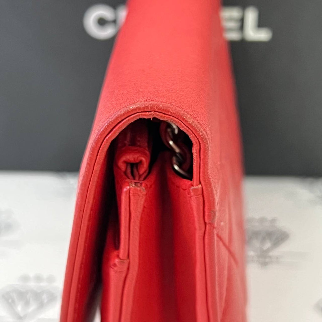 [PRE LOVED] Chanel Box Wallet on Chain in Red Caviar SHW (Series 25)