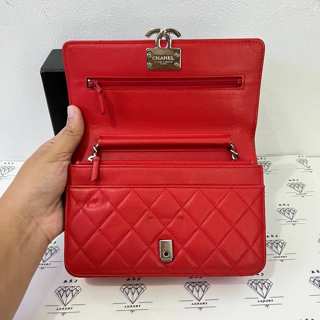 [PRE LOVED] Chanel Box Wallet on Chain in Red Caviar SHW (Series 25)