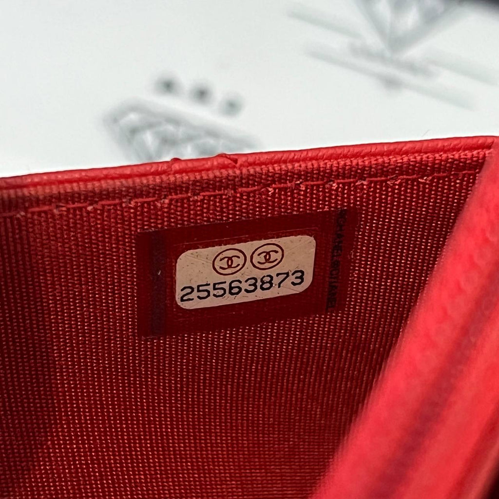 [PRE LOVED] Chanel Box Wallet on Chain in Red Caviar SHW (Series 25)