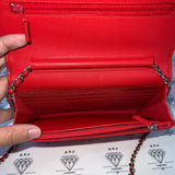 [PRE LOVED] Chanel Box Wallet on Chain in Red Caviar SHW (Series 25)